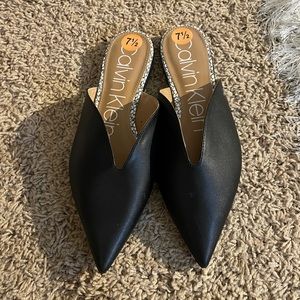 Calvin Klein pointed toe slip ons size 7.5 never worn